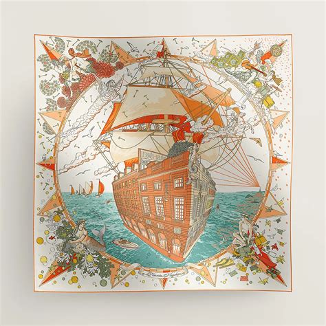 hermes scarf viking ships|hermes scarf signature.